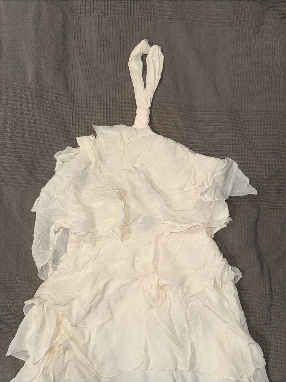 Zara Ivory Halter Ruffle Mini Dress - Picture 6 of 10